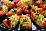 Raw Vegan Cauliflower Cous Cous stuffed Bell Peppers